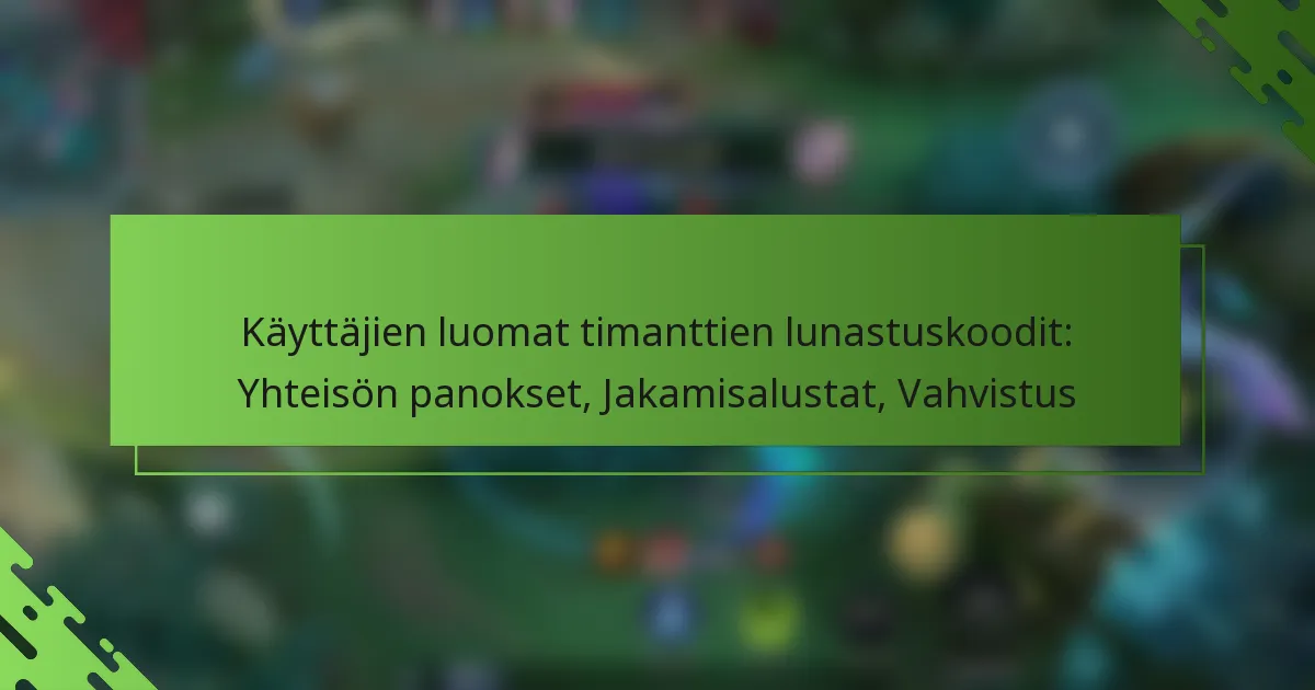 Käyttäjien luomat timanttien lunastuskoodit: Yhteisön panokset, Jakamisalustat, Vahvistus