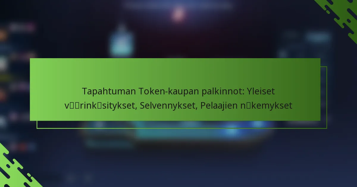 Tapahtuman Token-kaupan palkinnot: Yleiset väärinkäsitykset, Selvennykset, Pelaajien näkemykset